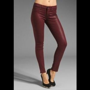Banana Republic Red Oxblood Skinny Coated Jeans Size 30 ~ EUC